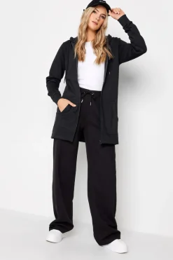 Long Tall Sally Black Cotton Longline Hoodie