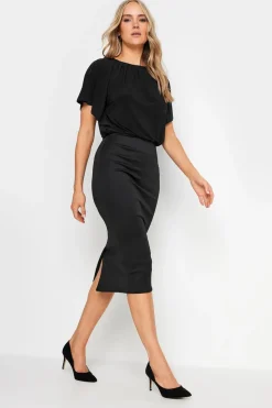 Long Tall Sally Black Scuba Midi Dress