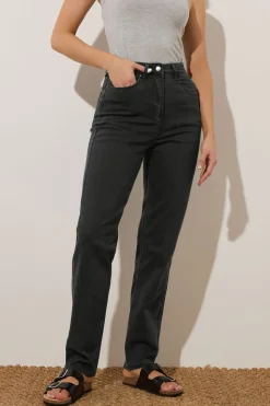 Long Tall Sally Black Washed Una Stretch Mom Jeans