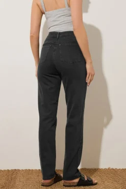 Long Tall Sally Black Washed Una Stretch Mom Jeans