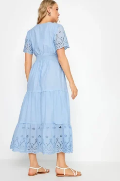 Long Tall Sally Blue Broderie Hem Maxi Dress