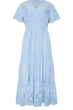 Long Tall Sally Blue Broderie Hem Maxi Dress