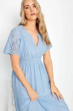 Long Tall Sally Blue Broderie Hem Maxi Dress