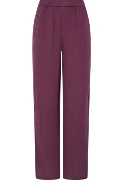 Long Tall Sally Dark Red Cotton Cheescloth Wide Leg Trousers