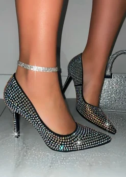 Love Lemonade Black Crystal Glam Heels