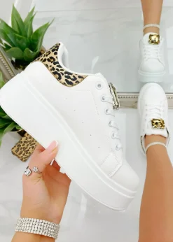 Love Lemonade Leopard Crystal Statement Jewel Chunky Trainers