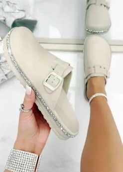 Love Lemonade Mocha Crystal Trim Luxe Lightweight Clogs