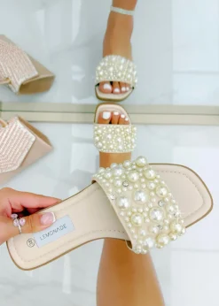 Love Lemonade Natural Sparkly Pearl Luxe Sliders