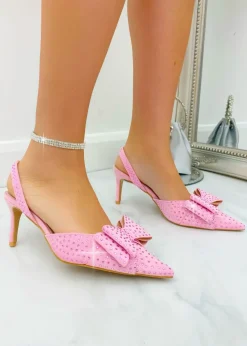 Love Lemonade Pink Crystal Glamour Bow Heels
