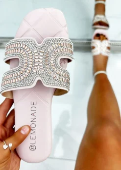 Love Lemonade Pink Crystal Aurora Sliders