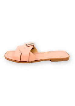 Love Lemonade Pink Sparkly Crystal Wrap Flat Sliders