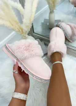 Love Lemonade Pink Sparkly Deluxe Snugg Slippers