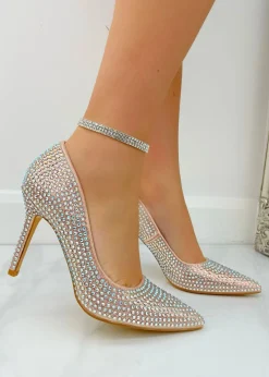 Love Lemonade Rose Gold Crystal Glam Heels