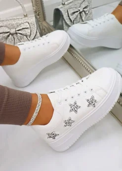 Love Lemonade Silver Crystal Stardust Chunky Trainers