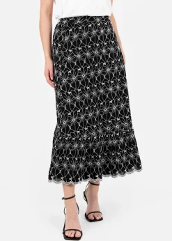 Lovedrobe Black Broderie Midaxi Skirt