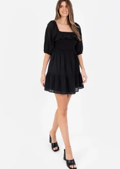 Lovedrobe Black Square Neck Mini Dress
