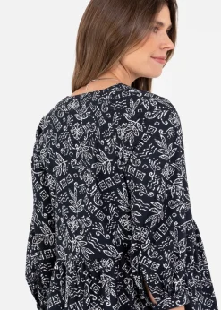 Lovedrobe Monochrome Cotton Mini Smock Dress