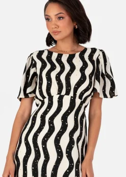 Lovedrobe Multi Wave Short Sleeve Midaxi Dress