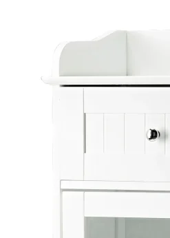 LPD Furniture Alaska Glass Cabinet White (1190x330x450mm)