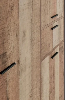 LPD Furniture Hoxton 4 Door Wardrobe Distressed Oak Effect (1800x520x1238mm)