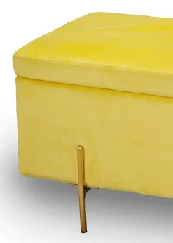 LPD Furniture Lola Storage Ottoman Mustard (450x1150x450mm)