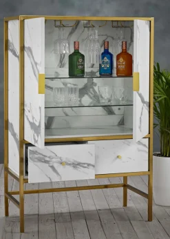 LPD Furniture Monaco Drinks Cabinet White (1200x400x800mm)