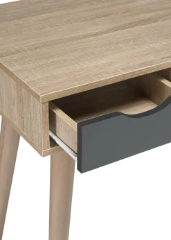 LPD Furniture Scandi Desk Oak With Grey And White Drawers (786x500x1100mm)