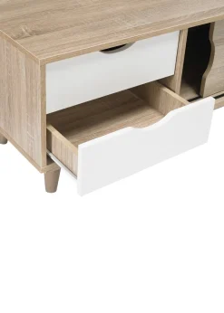 LPD Furniture Scandi Oak TV Unit Grey (480x450x1200mm)