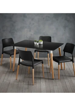 LPD Furniture Set of 2 Riva Chairs Black (810x540x550mm)