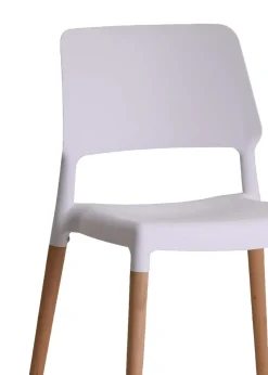LPD Furniture Set of 2 Riva Chairs White  (810x540x550mm)