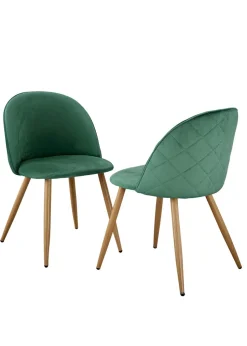 LPD Furniture Set of 2 Venice Dining Chairs Green (780x550x510mm)