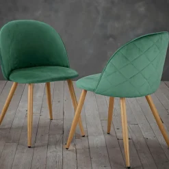 LPD Furniture Set of 2 Venice Dining Chairs Green (780x550x510mm)