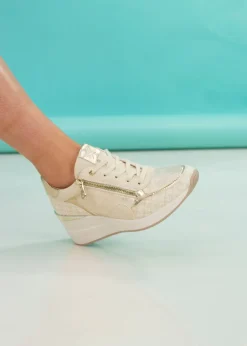Lunar Beige Aura Wedge Trainer