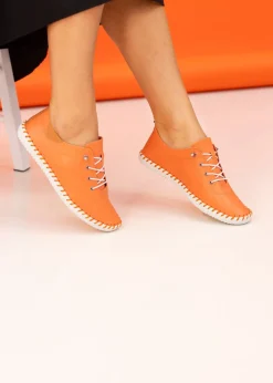 Lunar Orange St Ives Plimsoll