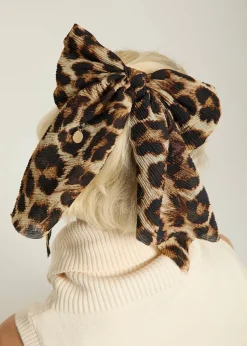 Madein Multi Oversized Leopard Halle Bow