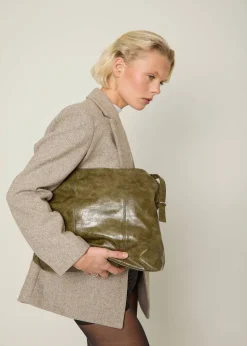 Madein Olive Pia Oversized Pressed Tote Bag