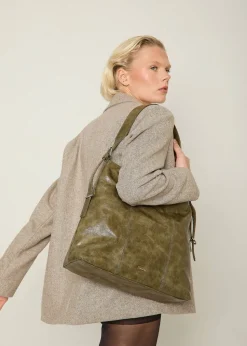 Madein Olive Pia Oversized Pressed Tote Bag
