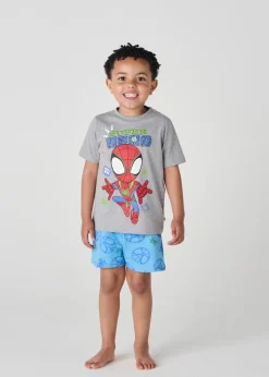 Marvel Blue/Grey Spidey & His Amazing Friends Short Pyjama Set (2-6 Years)