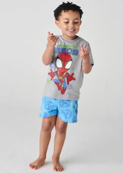 Marvel Blue/Grey Spidey & His Amazing Friends Short Pyjama Set (2-6 Years)