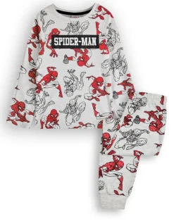 Marvel Boys Grey SpiderMan Long Sleeve Long Leg Pyjama Set (2 - 8 Years)