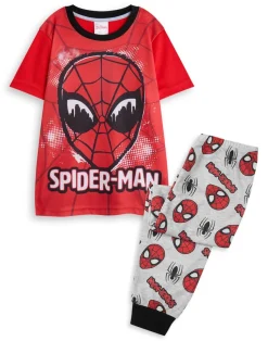 Marvel Boys Red Character Face Pyjama Set (2 - 10 Years)