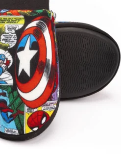 Marvel Mens Black Character All-Over Print Mule Slippers