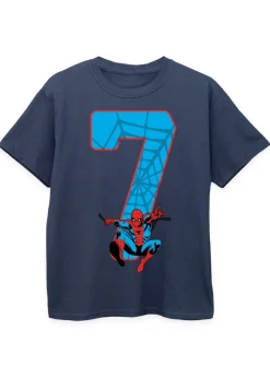 Marvel Spider-Man 7th Birthday Kids Navy Graphic T-Shirt (7-11 Years)