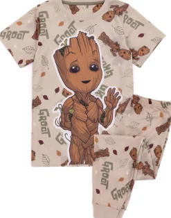 Marvel Unisex Kids Brown Short Sleeve Long Leg Pyjama Set (2 - 10 Years)