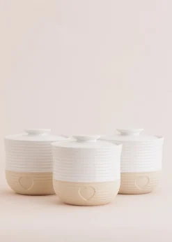 Mason Cash Cream Rustic Charm Storage Jars 3pc