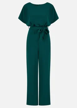 Mela Batwing Stretch Jumpsuit in Green