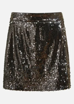 Mela Black Sequin Mini Skirt