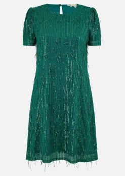 Mela Green Dripping Sequin Tunic Dress