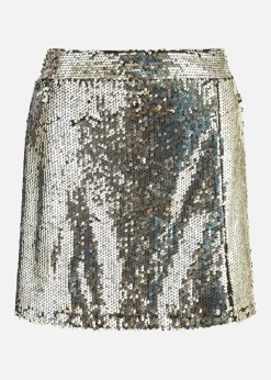 Mela Silver Sequin Mini Skirt