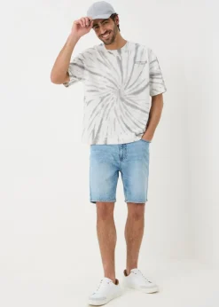 Mid Wash Loose Fit Denim Shorts